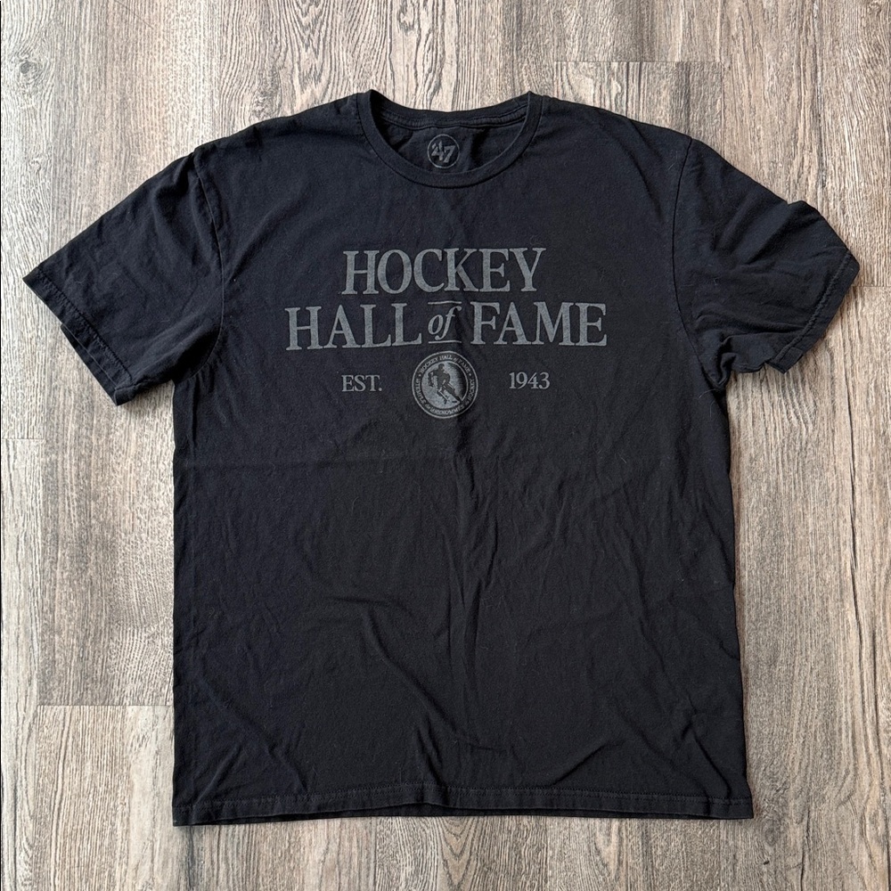 ‘47 Brand Shirt Black Hockey Hall Of Fame 1943 Tee Shirt Short Sleeve Size Large